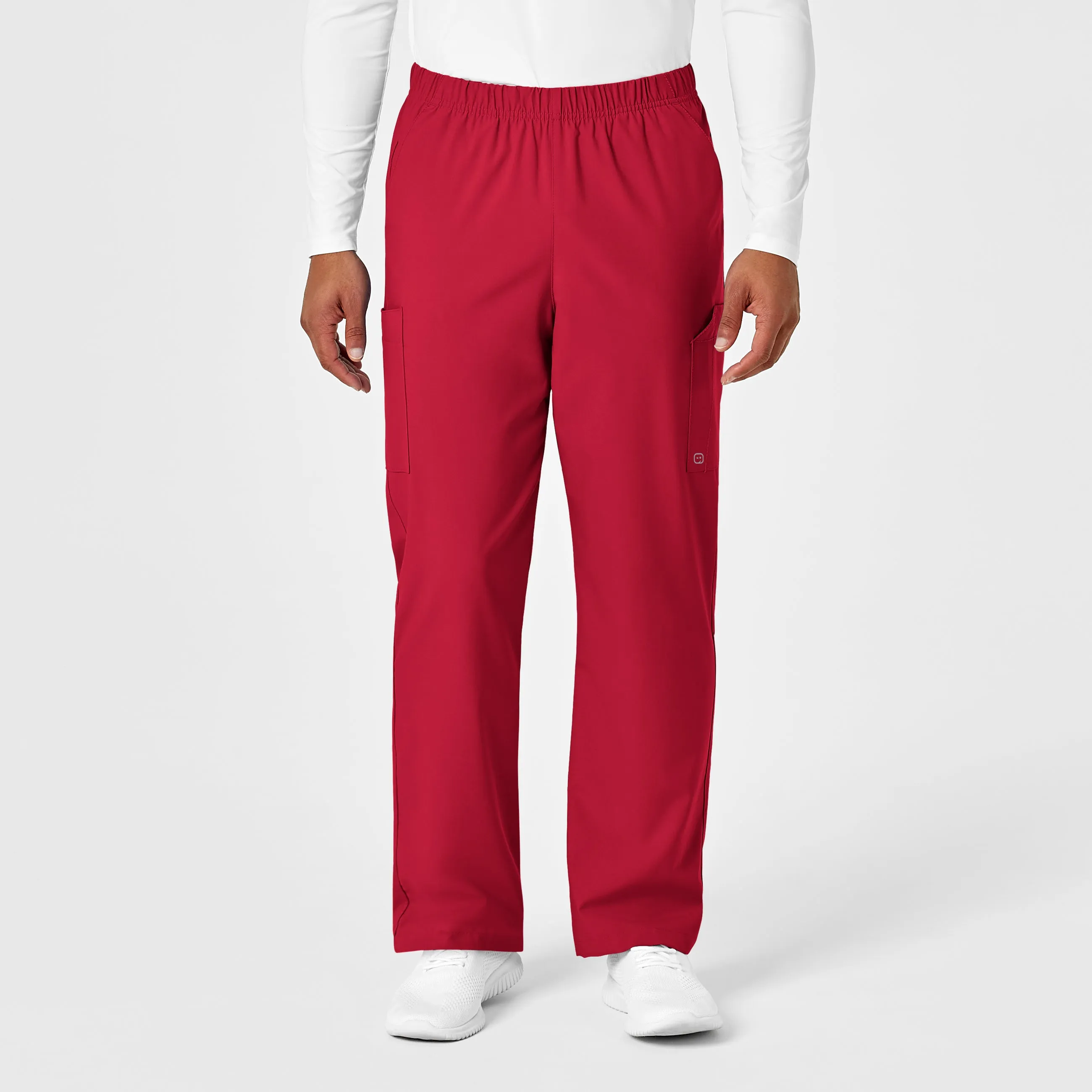 W123 Unisex Multi-Cargo Scrub Pant - Red