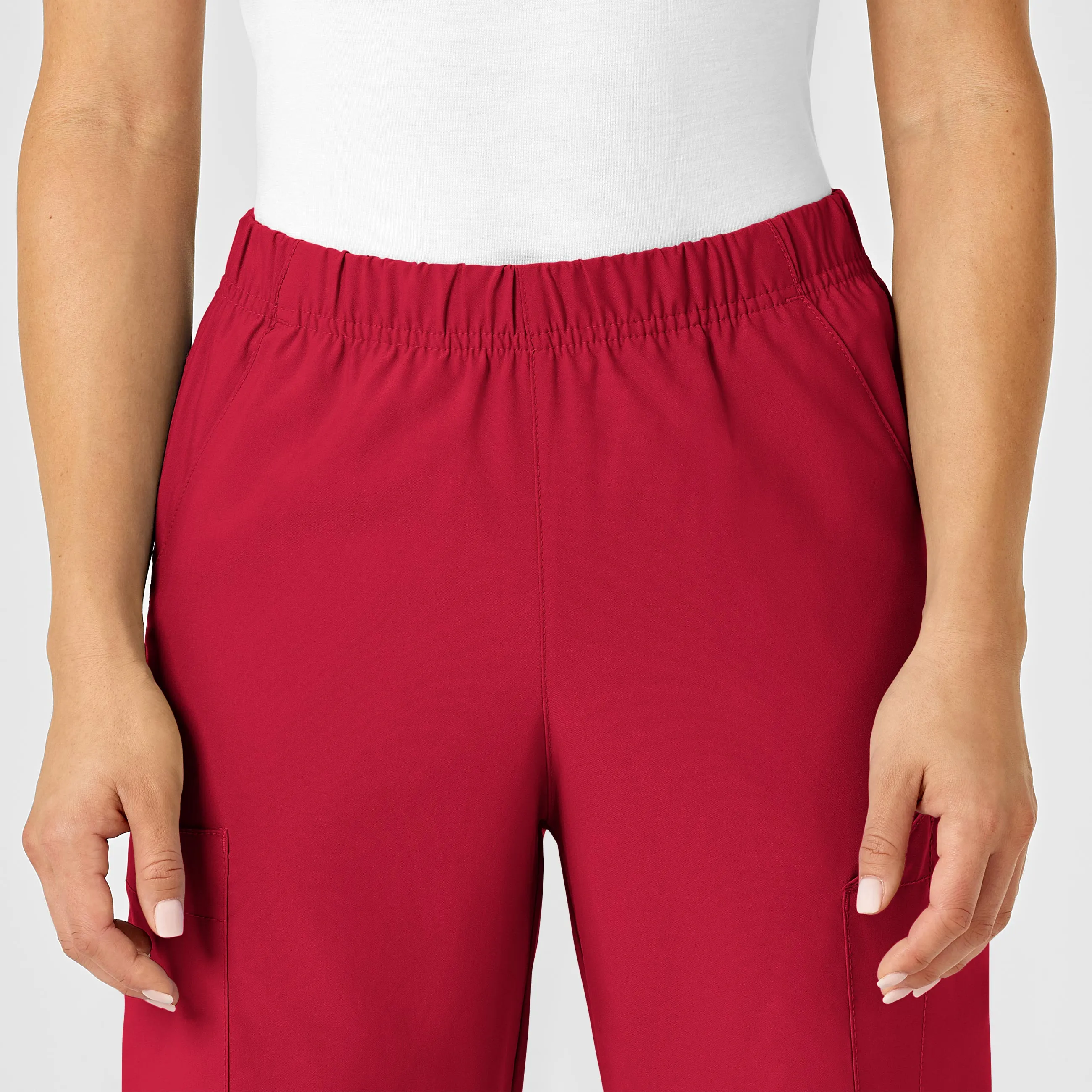 W123 Unisex Multi-Cargo Scrub Pant - Red