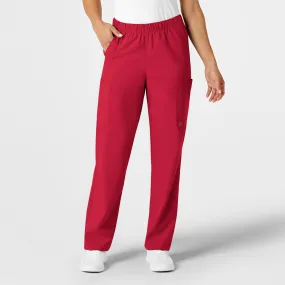 W123 Unisex Multi-Cargo Scrub Pant - Red