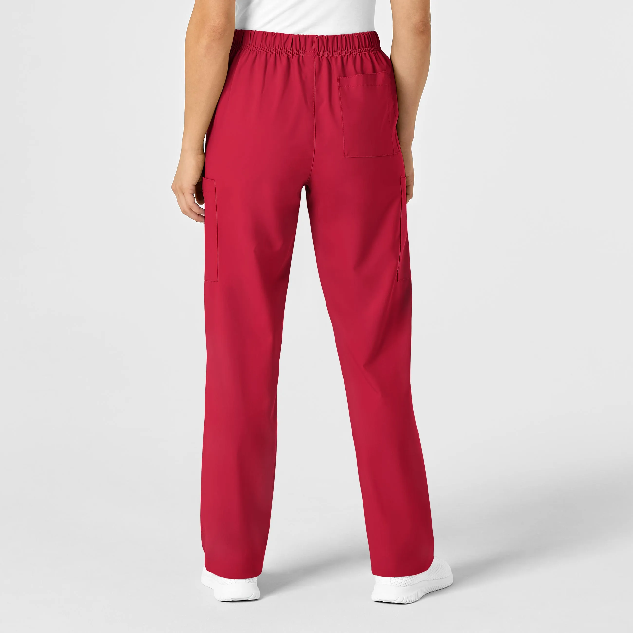 W123 Unisex Multi-Cargo Scrub Pant - Red