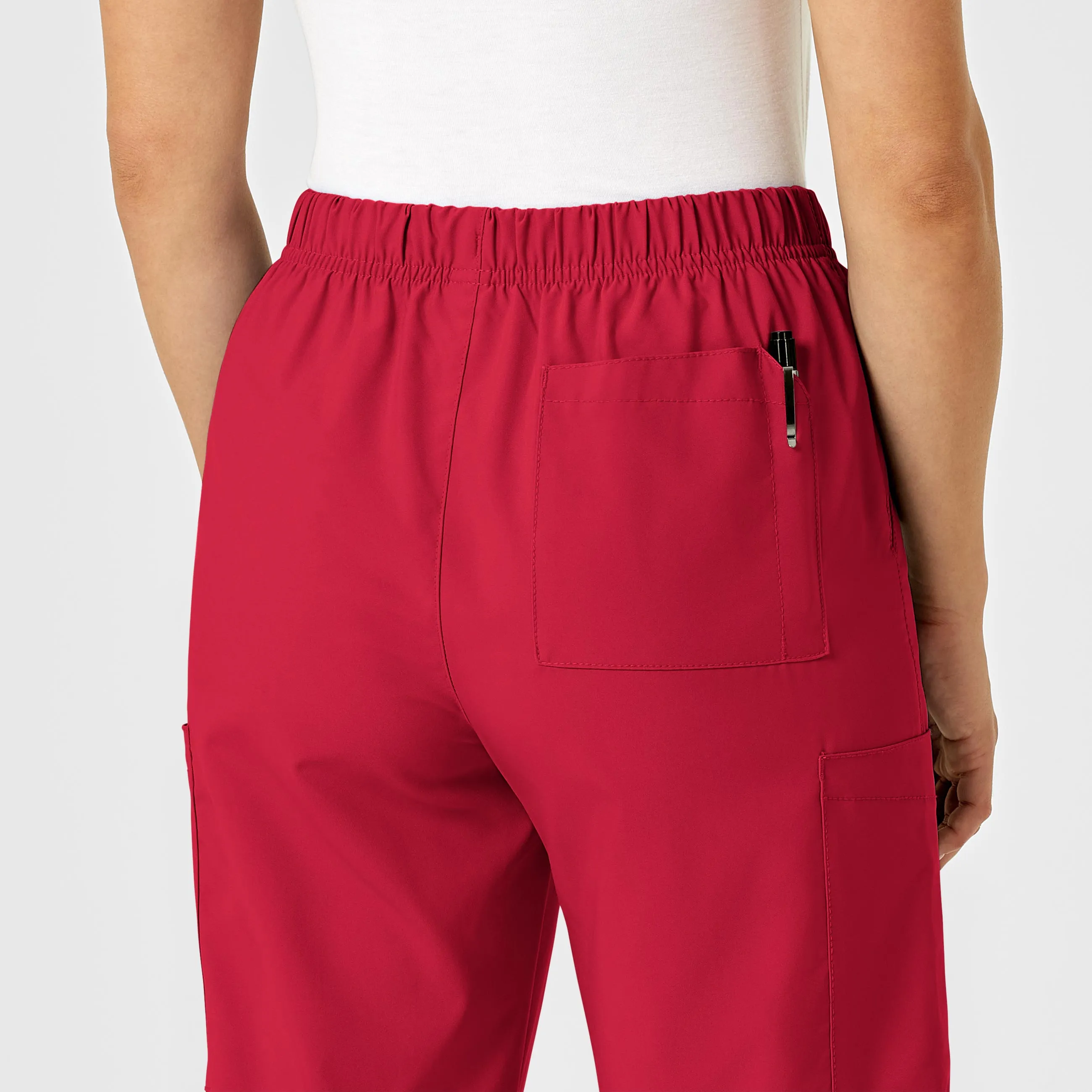 W123 Unisex Multi-Cargo Scrub Pant - Red