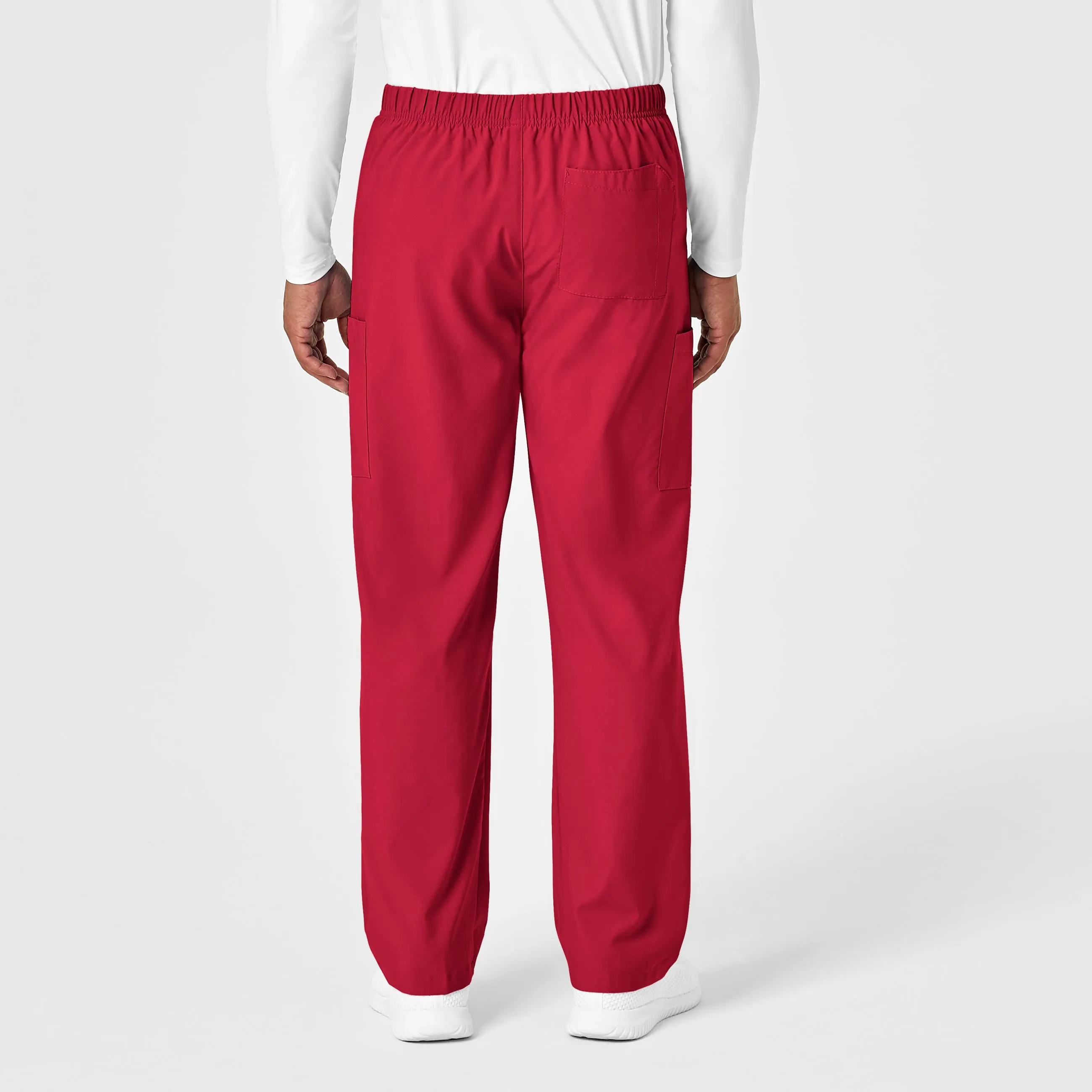 W123 Unisex Multi-Cargo Scrub Pant - Red