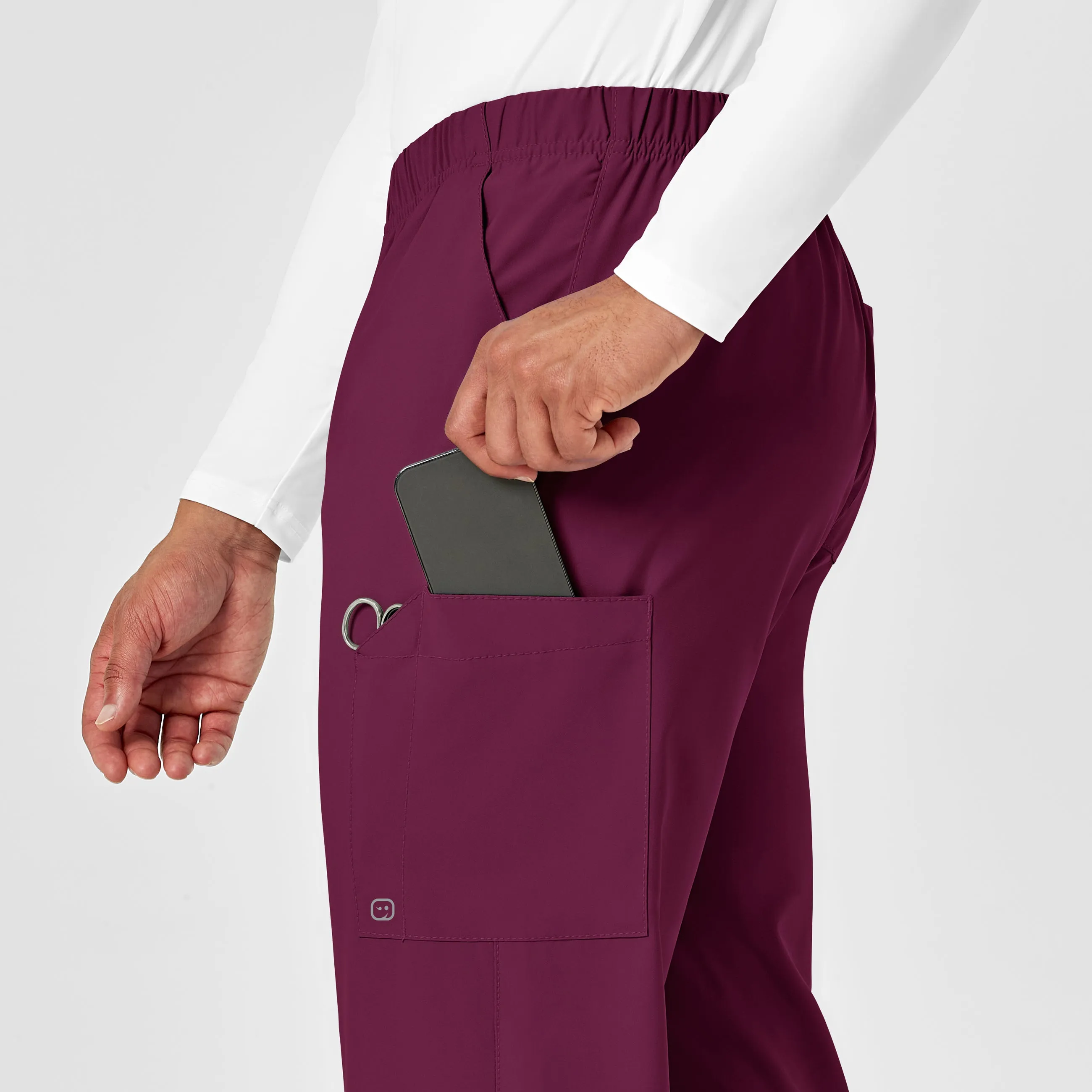 W123 Unisex Multi-Cargo Scrub Pant - Wine