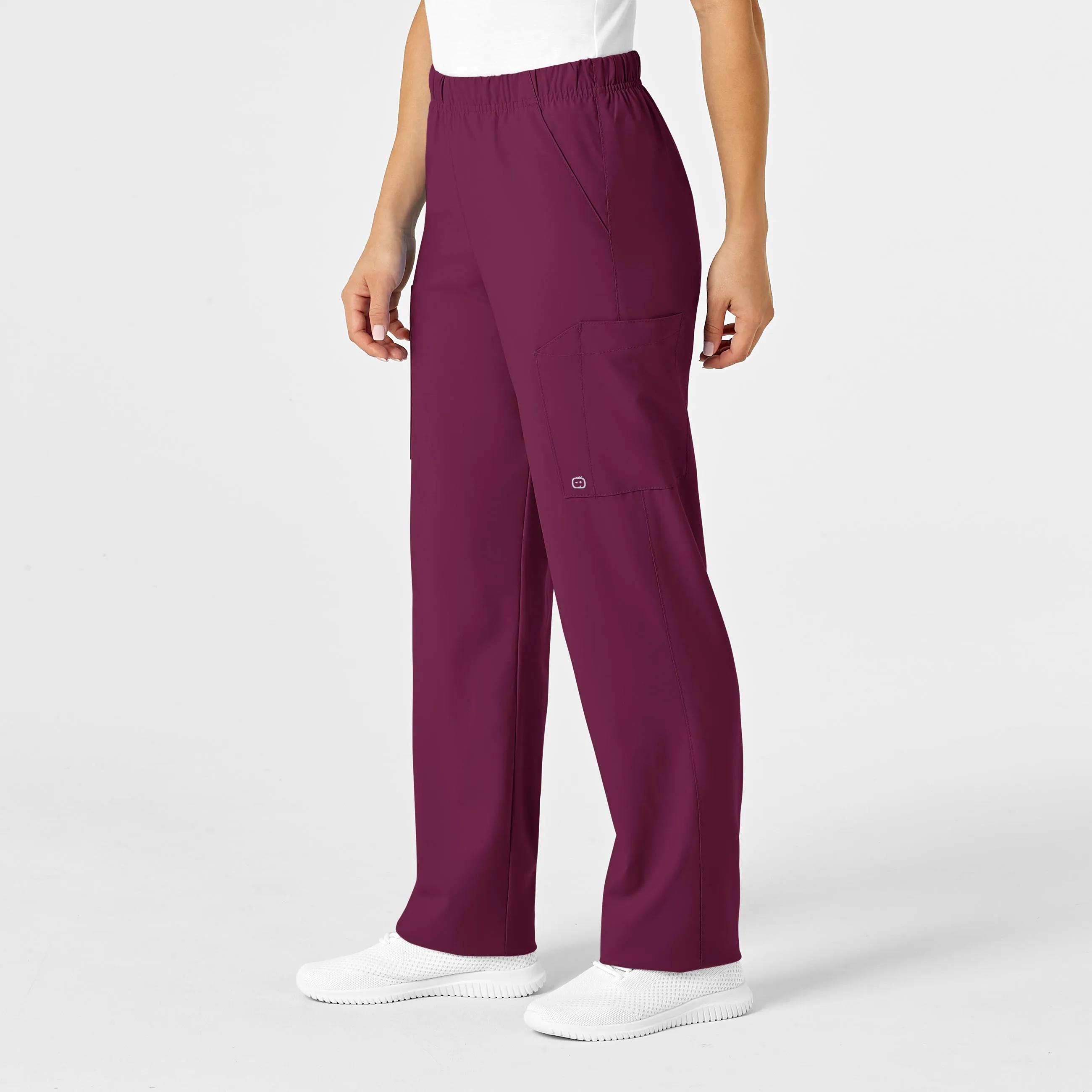 W123 Unisex Multi-Cargo Scrub Pant - Wine