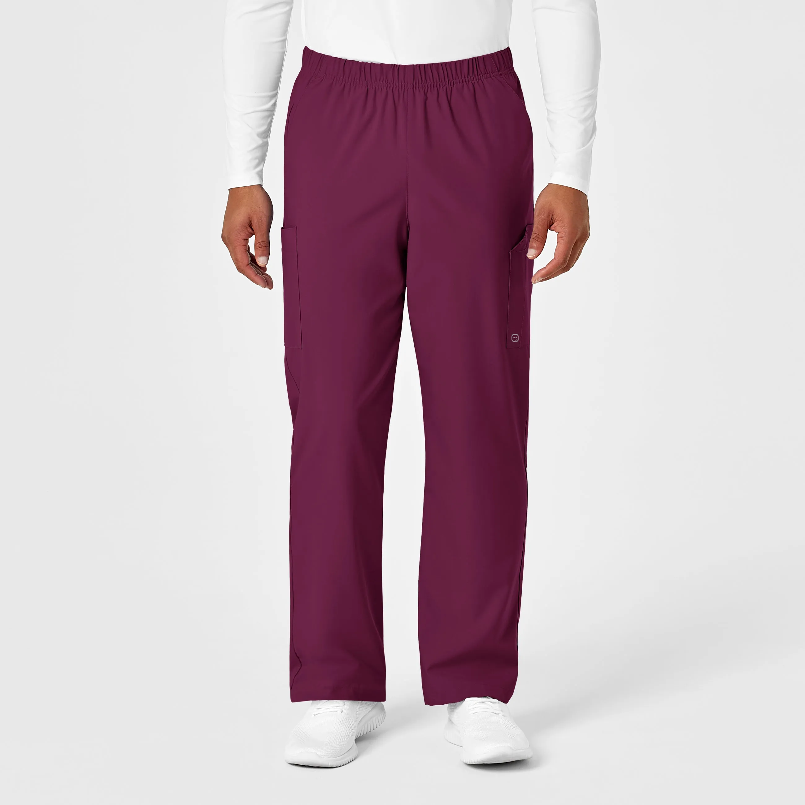 W123 Unisex Multi-Cargo Scrub Pant - Wine