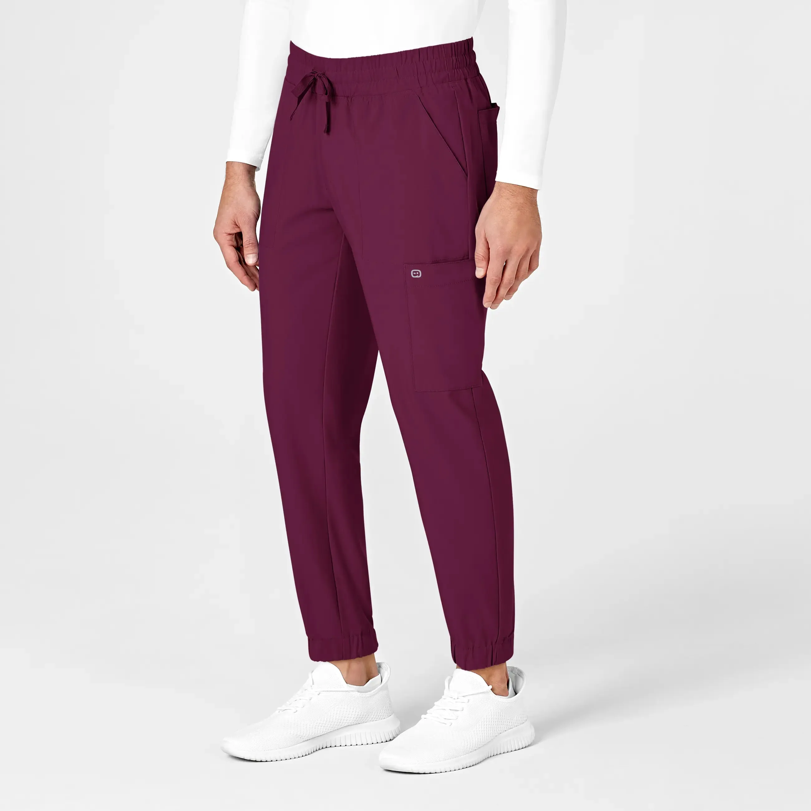 Wink Men's W123 Cargo Jogger Scrub Pant - Wine