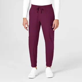 Wink Men's W123 Cargo Jogger Scrub Pant - Wine