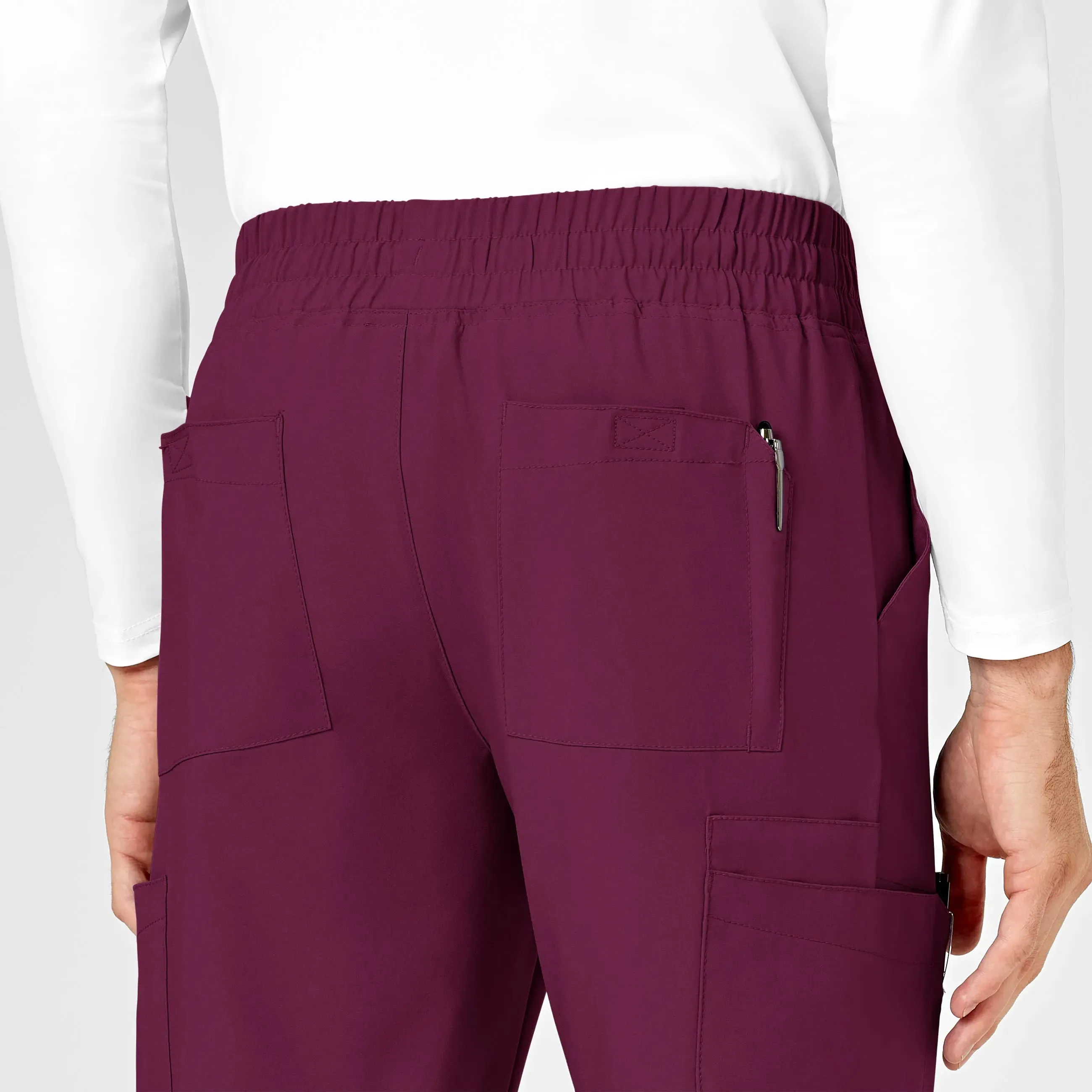 Wink Men's W123 Cargo Jogger Scrub Pant - Wine