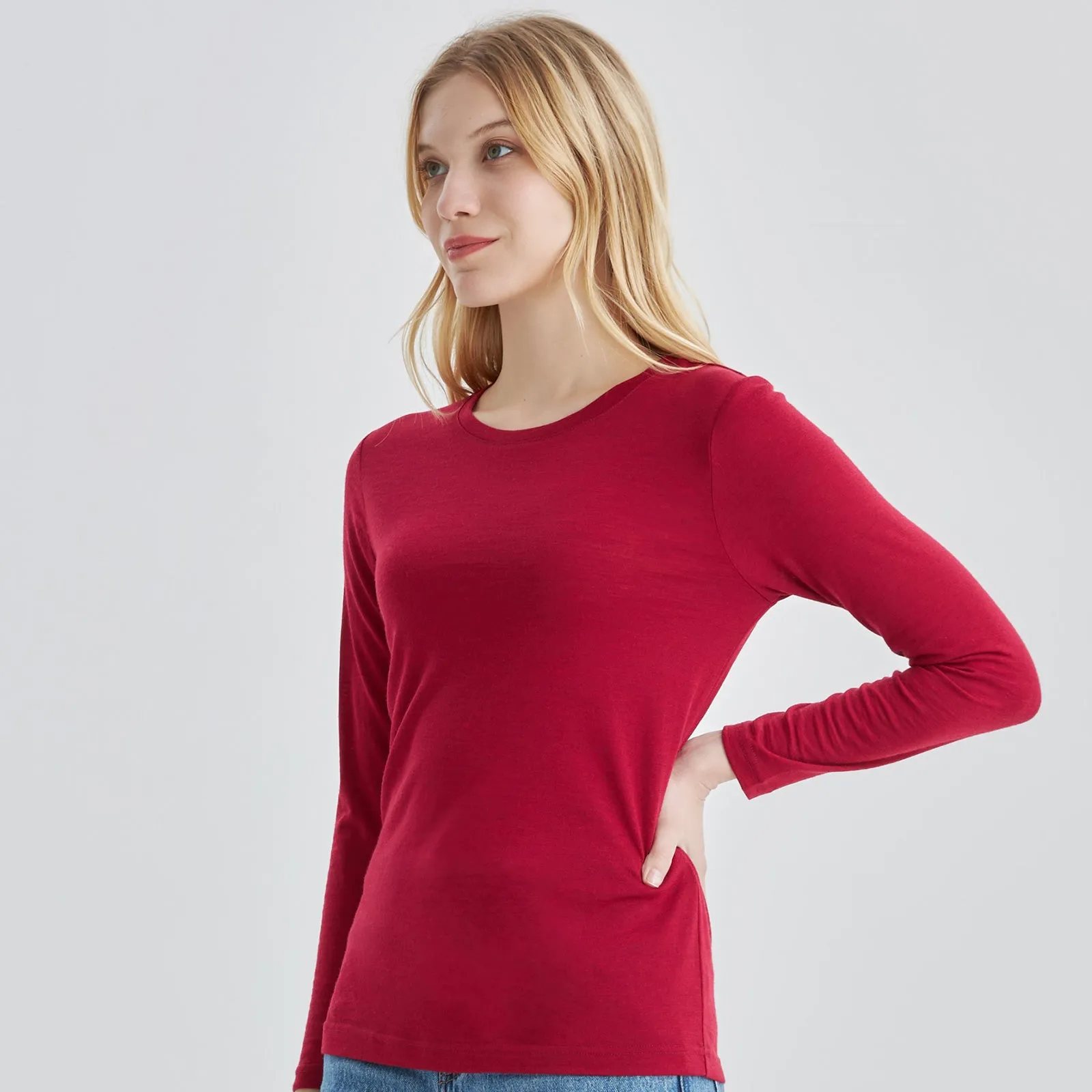 Women's Merino 170g Classic All-Season Base Layer Crimson Red Heather