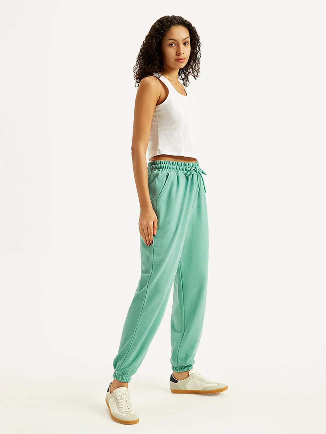 Women's Mid Rise Green Joggers