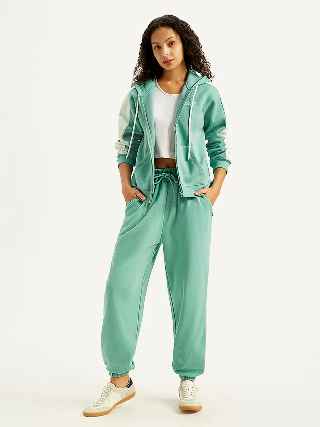 Women's Mid Rise Green Joggers