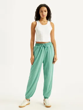 Women's Mid Rise Green Joggers