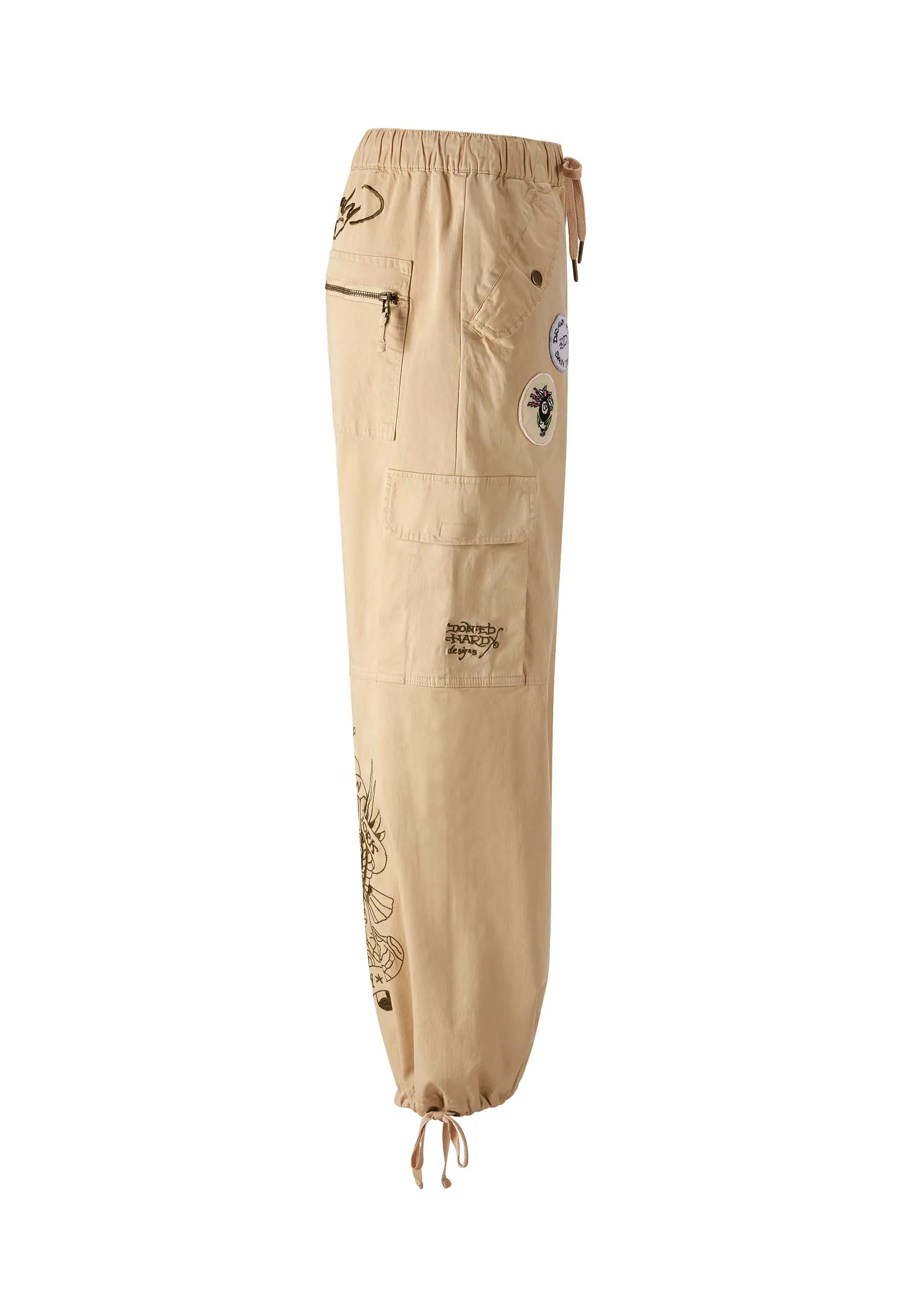 Womens Nyc Badge Cargo Trouser - Beige