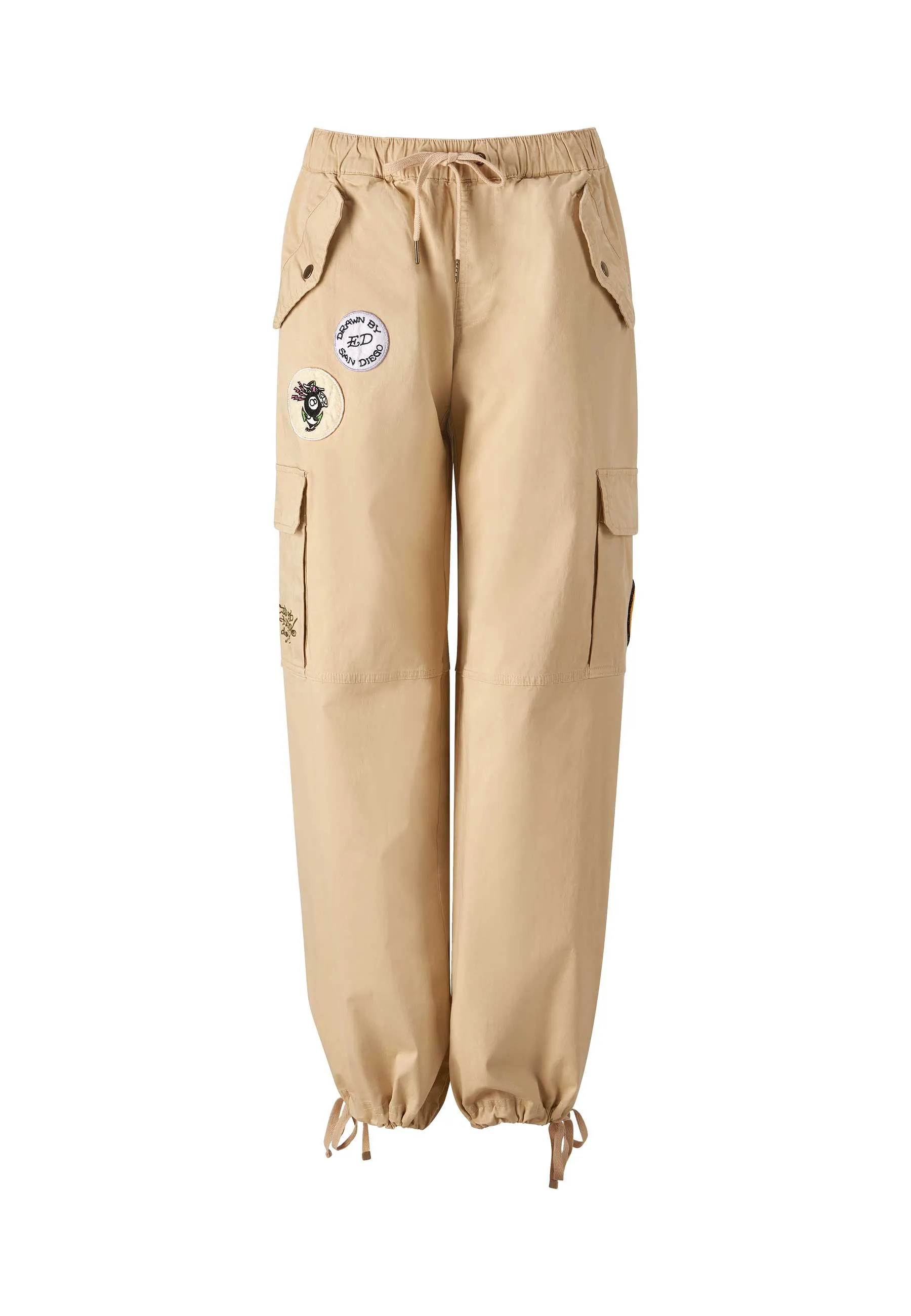 Womens Nyc Badge Cargo Trouser - Beige