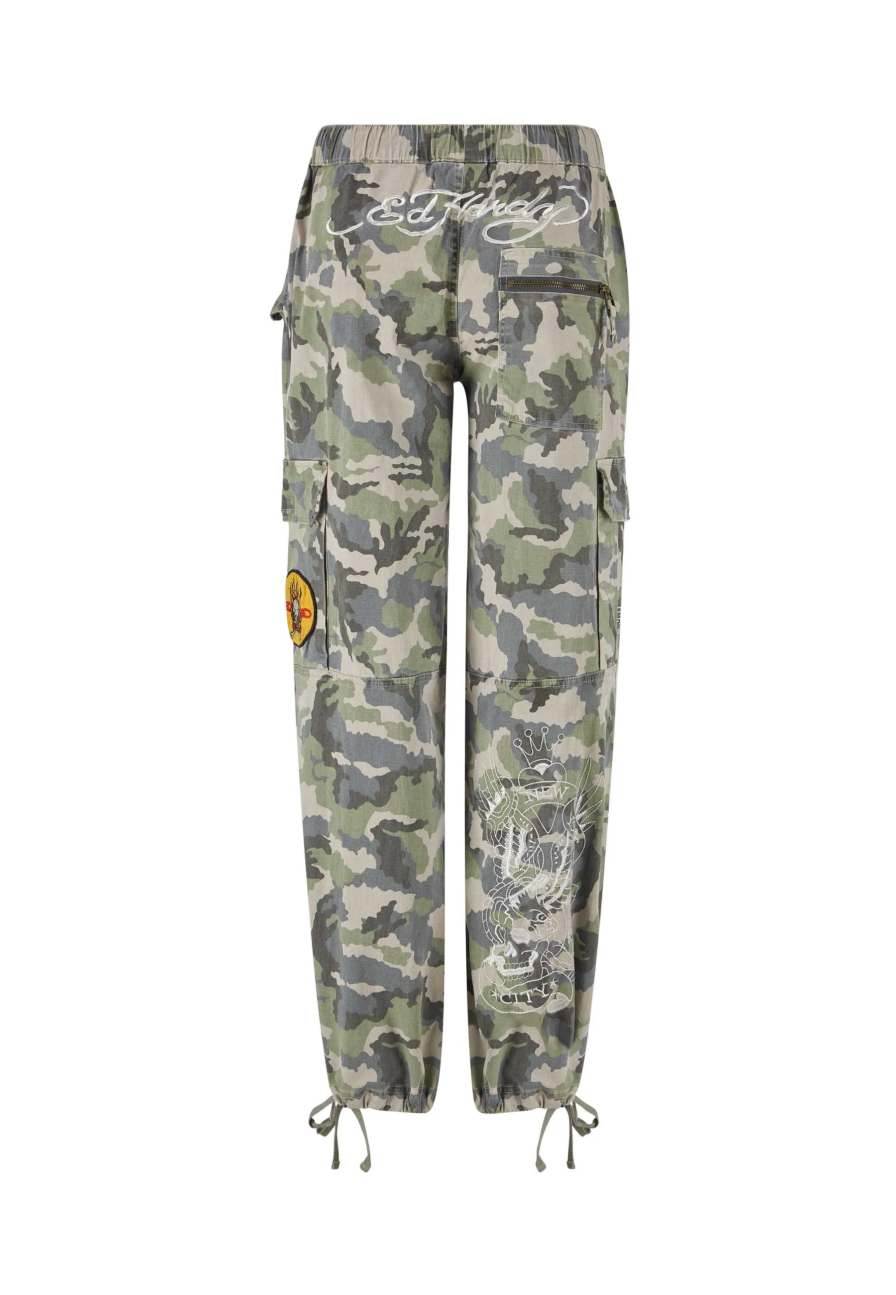 Womens Nyc Badge Cargo Trouser - Camo