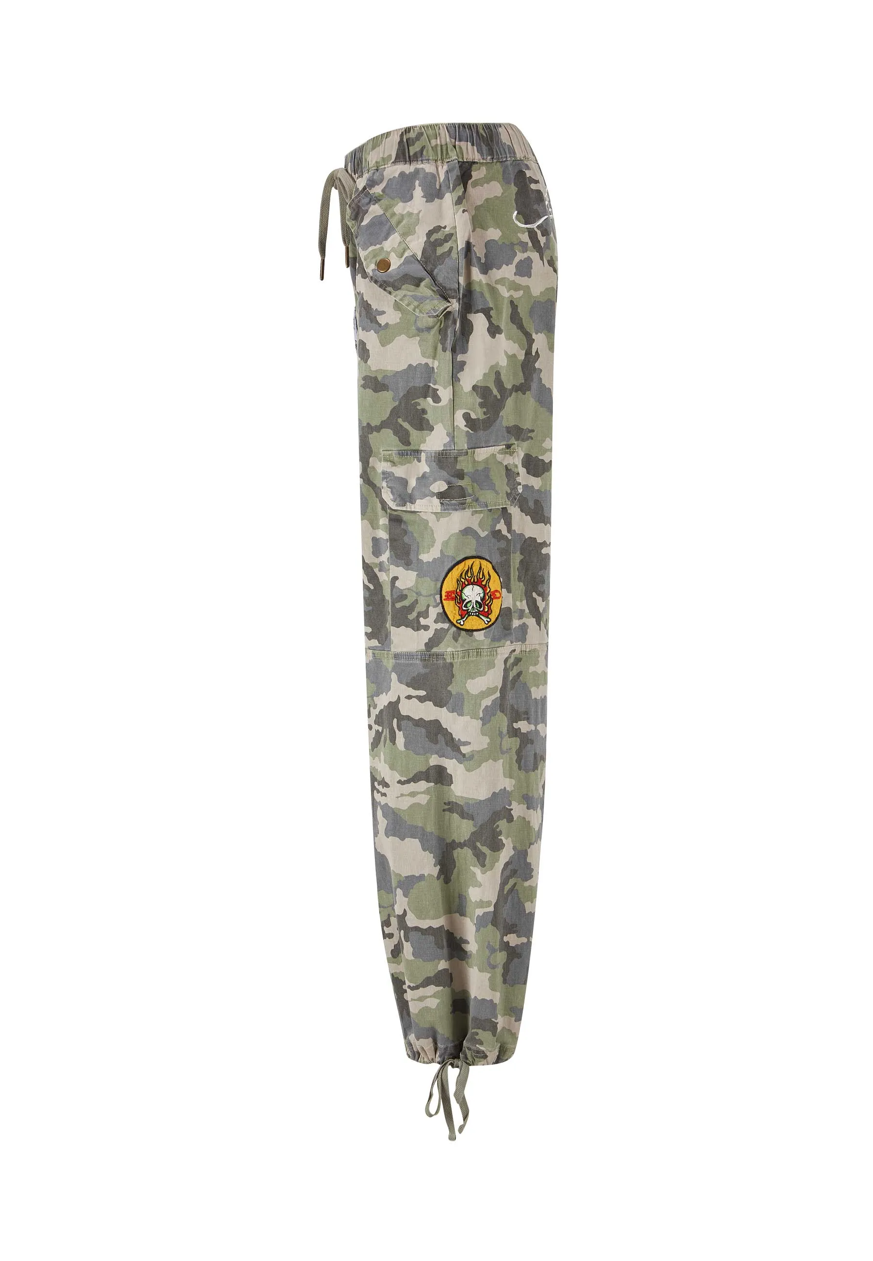 Womens Nyc Badge Cargo Trouser - Camo