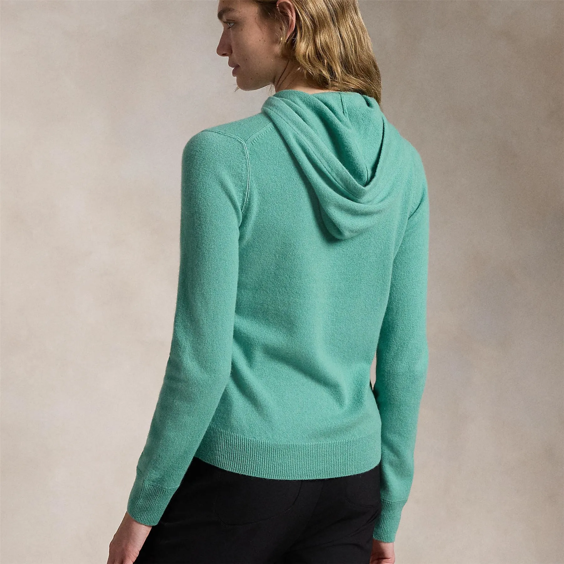 Womens RLX Cashmere Hoodie Haven Green - AW24