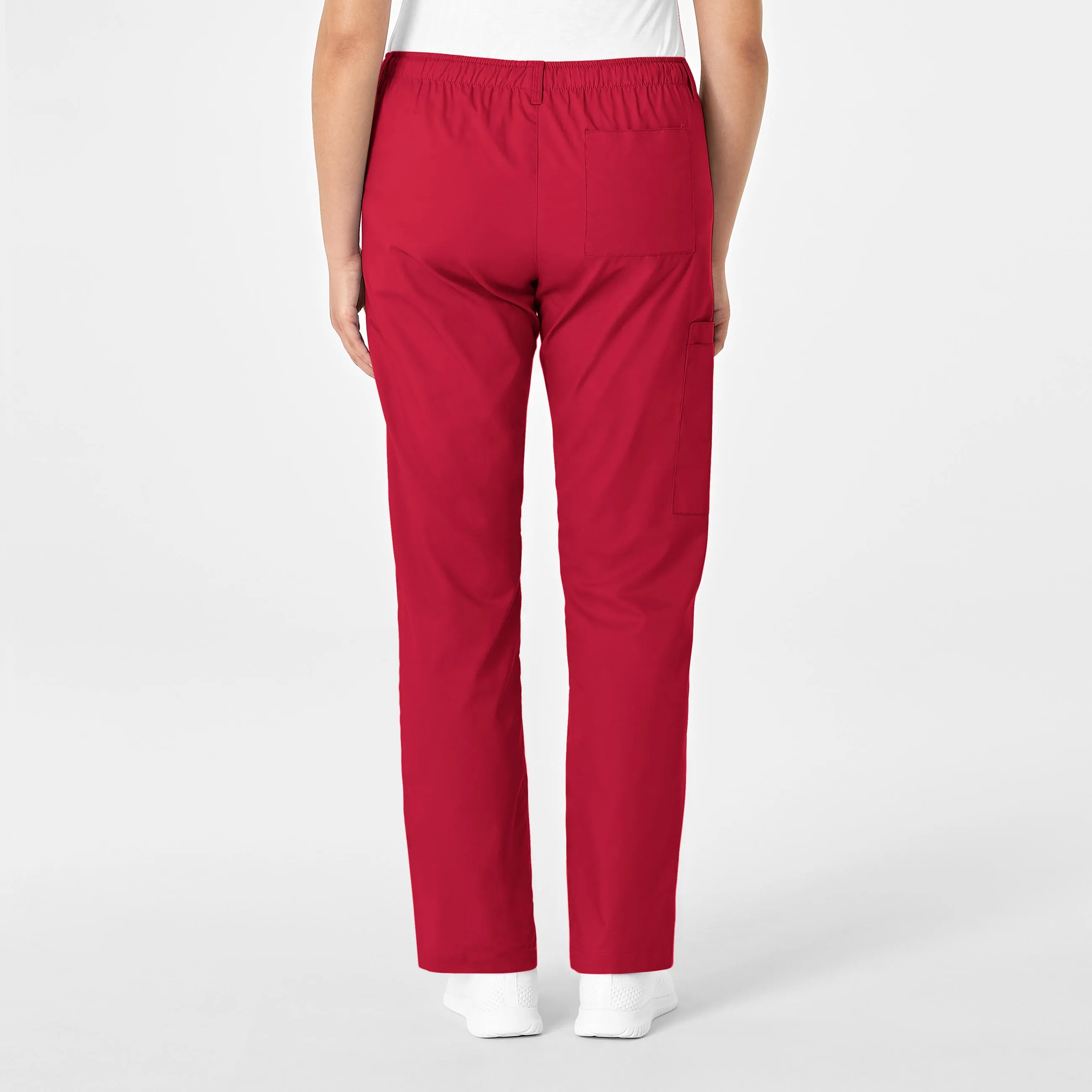 WonderWORK Women's Straight Leg Cargo Scrub Pant - Red