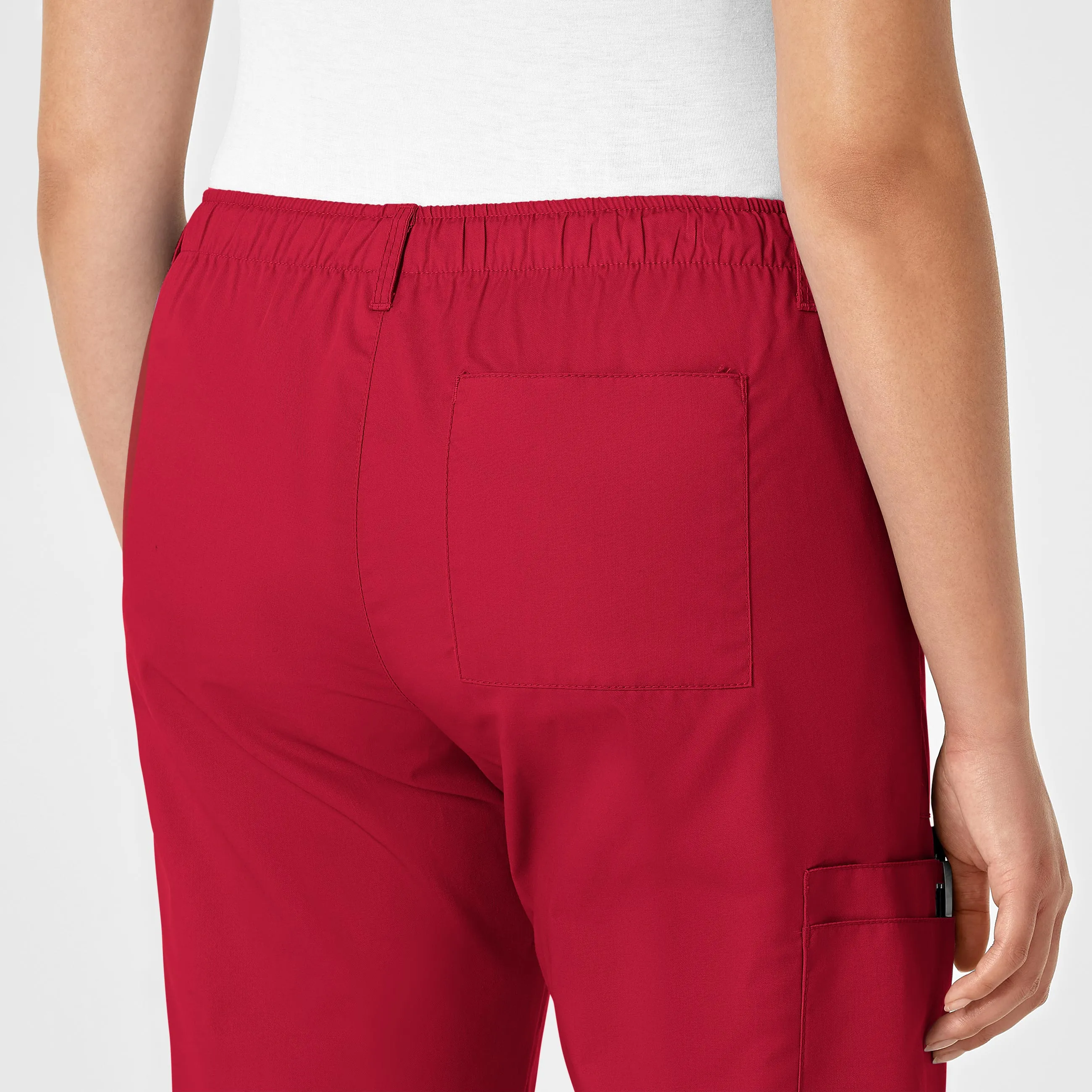 WonderWORK Women's Straight Leg Cargo Scrub Pant - Red