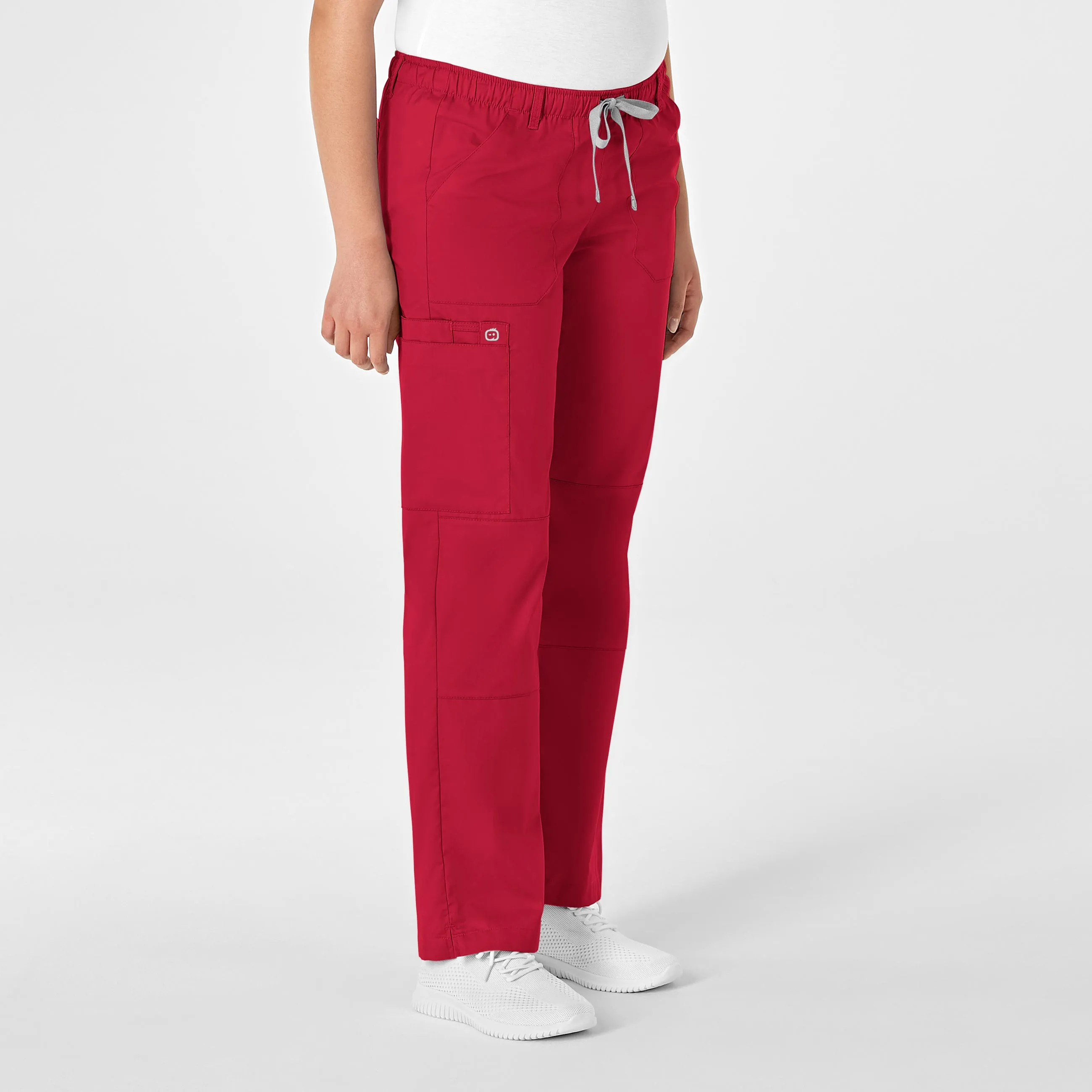 WonderWORK Women's Straight Leg Cargo Scrub Pant - Red